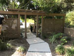 custom fence and pergola front view